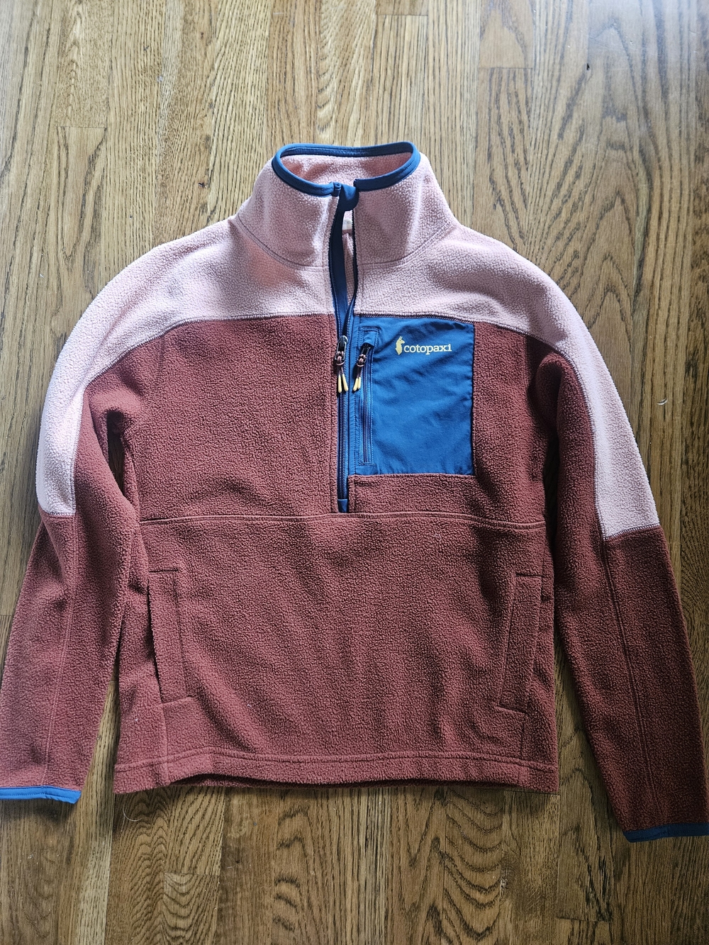 Cotopaxi Women's Colorblock Half-Zip Fleece – Rosewood Light Pink & Blue, XS